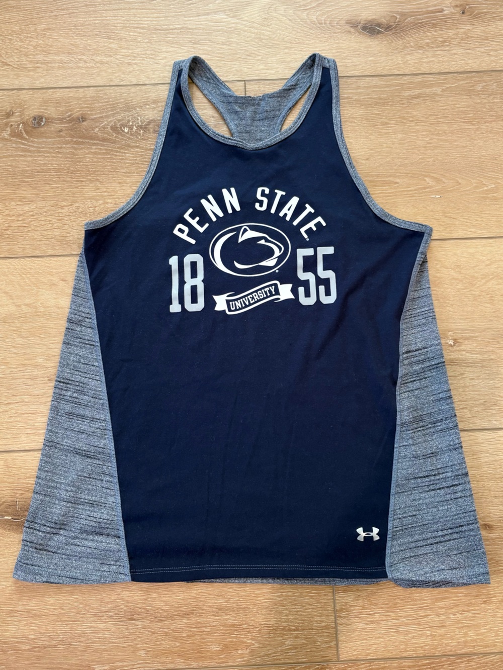 Under Armour Navy and Gray Penn State Racerback Tank